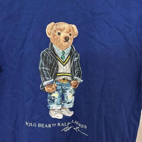 Polo Ralph Lauren bear navy T shirt NWT large - Picture 2 of 7